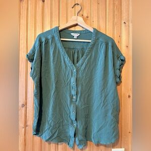 Women’s Orvis Green Button-Up Blouse